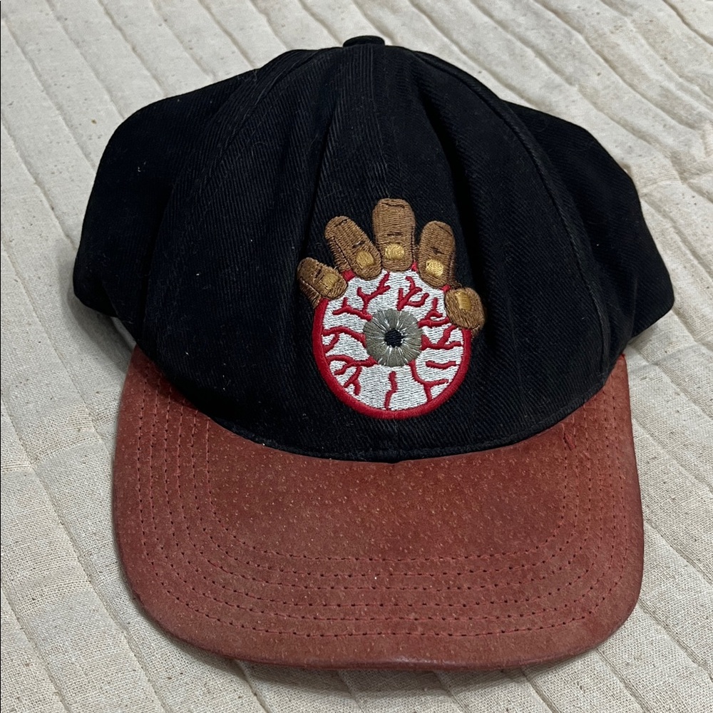 Red Eye Records Black  and Brown and Red Embroidered Men's Cap
